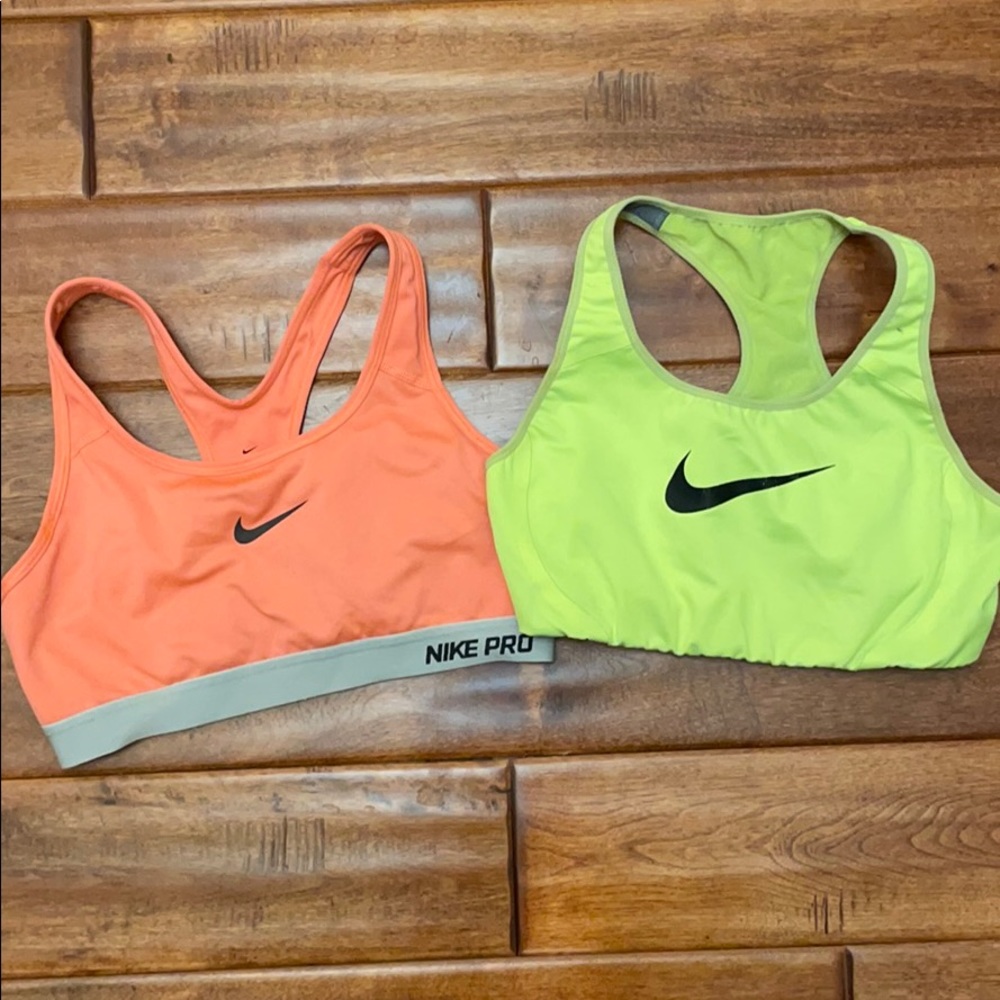 TWO Nike sports Bras size Medium
